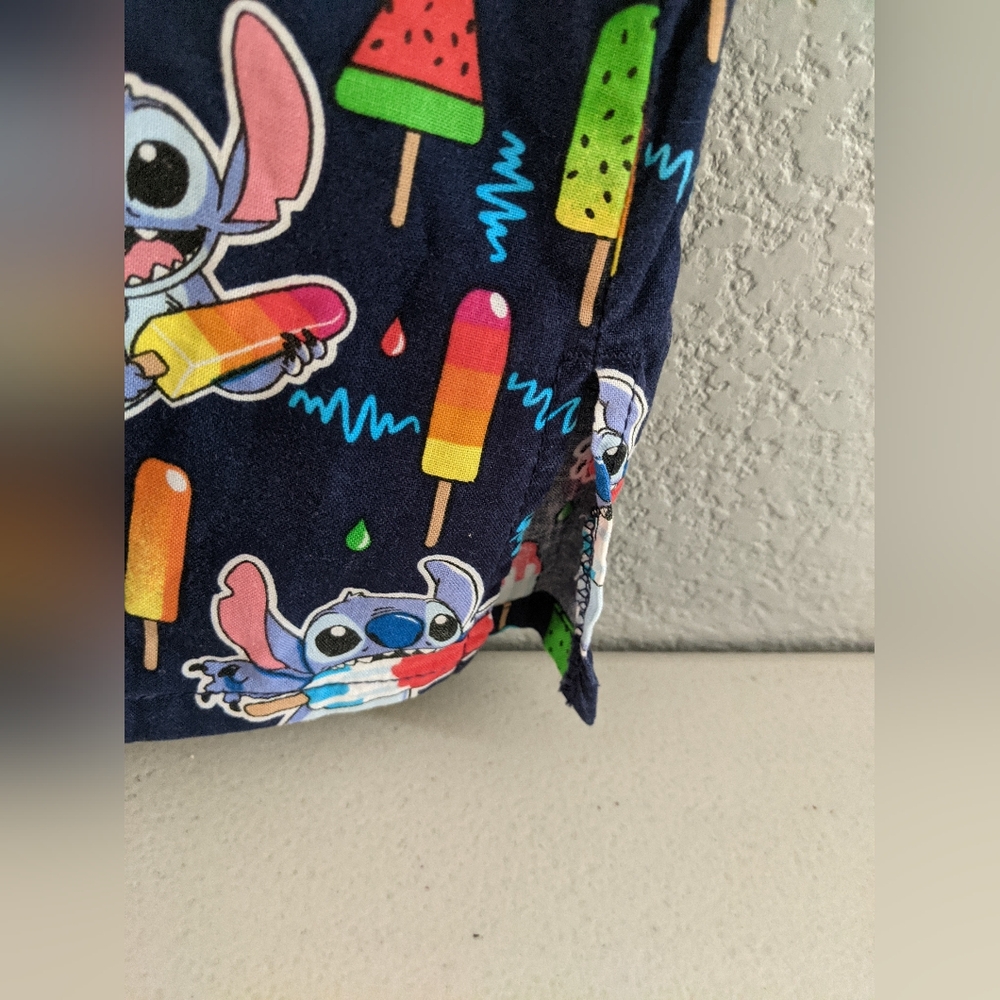 Disney Lilo Stitch Scrub Top Medical Office Uniform Patriotic Costume Cute - Picture 4 of 9